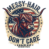Messy Hair Highland Cow Americana