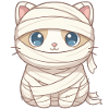 Cat as mummy on Halloween