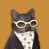 Cat in Leather Jacket and Sunglasses