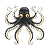 Cartoon squid with big eyes