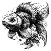 Schwarzweiß Goldfisch 