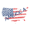 America Flag Lettering