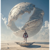 Boxer devant la spirale orbitale