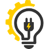 Electrician Motif with Light Bulb & Lightning