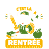 Panda Rentrée: Crayon et Pupitre Vert