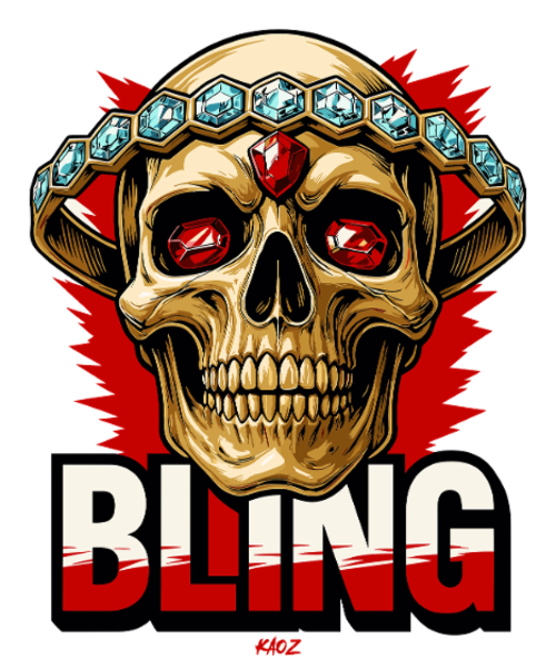 Skull Bling Crown Gem -muoti