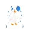 Birthday Goose Laughing Sticker