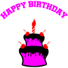 Neon Birthday Cake Sticker