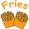 Fries Duo Cartoon YellowOrange