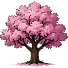 Pink Cherry Blossom Tree Illustration