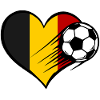 Belgien Flagge Fußball mit Herz