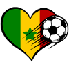 Senegal Herzflagge Fußballdesign
