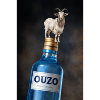 Goat acrobat on ouzo bottle