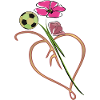 Herzblume mit Fußball