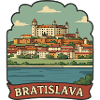 Bratislava Castle Slovakia Retro Travel Sticker