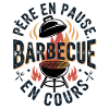 Father on break, barbecue in progress