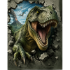 T-Rex eruption from rock face