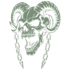 Skull with Horns Ram Skull