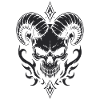Skull with Horns Ram Skull