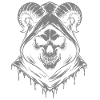 Skull with Horns Ram Skull