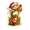 Maus auf Weihnachtskugel