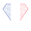 French flag as a diamond pattern