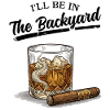 Whisky glass and cigar