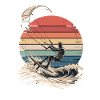 Kitesurfing Retro Sunset Surfing