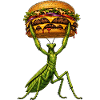 Praying Mantis Weightlifting Burger Comic