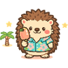 Kawaii Igel im Hawaii-Hemd