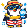 Beach penguin with sunglasses
