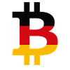 Bitcoin symbol with German flag