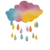 Rain Cloud Aquarell Gradient – Atmosphärisches Des