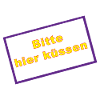 Küssen Schild Gelb Violett
