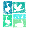 Geese Perspectives Retro Farm Graphic