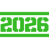 Year 2026 in retro block style