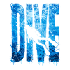 Underwater Diver Silhouette Blue