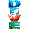 Dive Underwater Letter Art