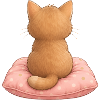 Cat on Pillow Cute Cat Motif