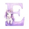 Buchstabe C Lila Einhorn