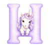 Buchstabe H Lila Einhorn