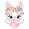 Blumenkranz Hase mit Gläsern