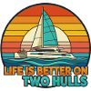 Retro Catamaran 80s Sunset Sailing Shirt