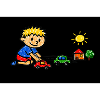 boy playing with his cars
