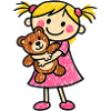 Süßes Mädchen mit Teddybär