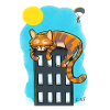 Chat sur gratte-ciel