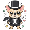 Mops Zylinder Monokel Gentleman Vierbeiner 