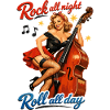 Rockabilly Kontrabass Pin-Up Retro T-Shirt