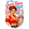 Retro Pin-Up Lady: Bowling & Milkshake Motif