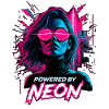Powered By Neon Cyberpunk Girl